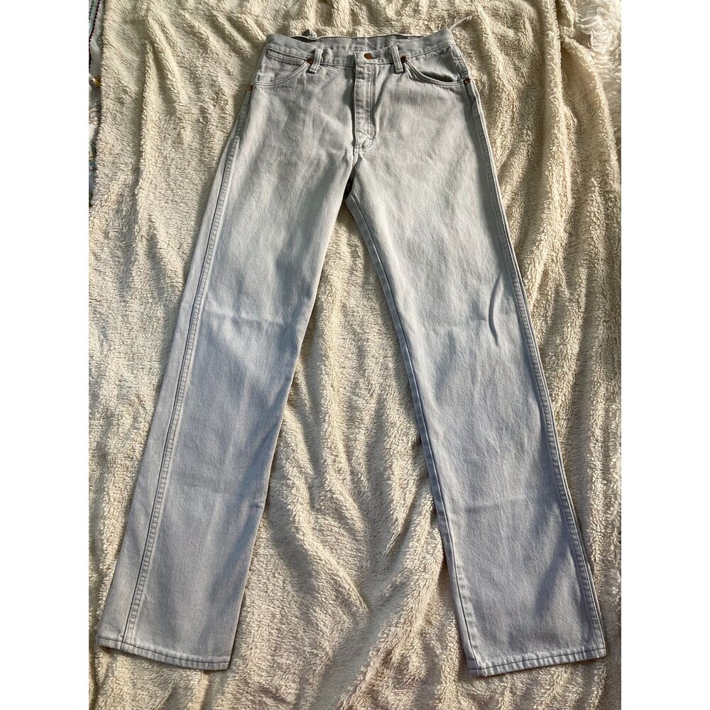 80s Vintage Gray Grunge Cowboy USA Made 13MWZ 100% Cotton Denim Jeans 29x33
